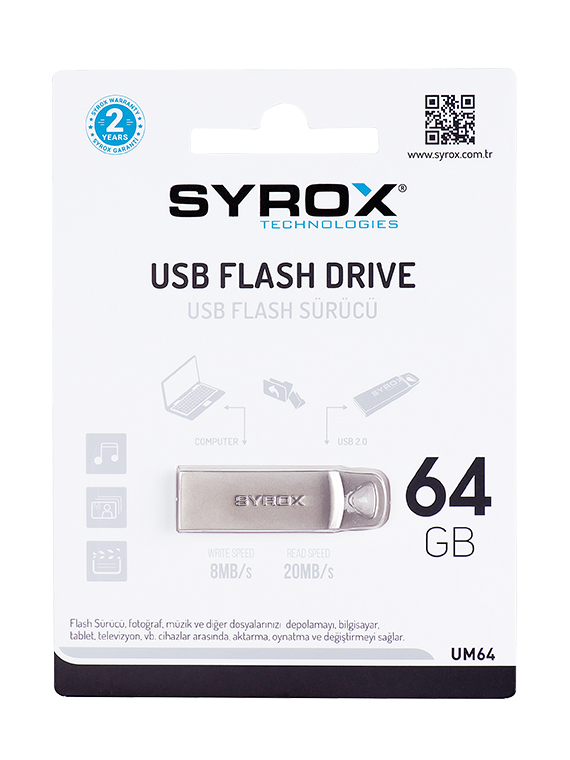 Syrox 64 Gb Metal 2 USB Bellek