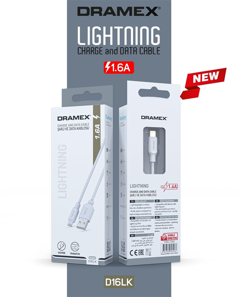 D16LK - Dramex 1.6A Lightning Kablo