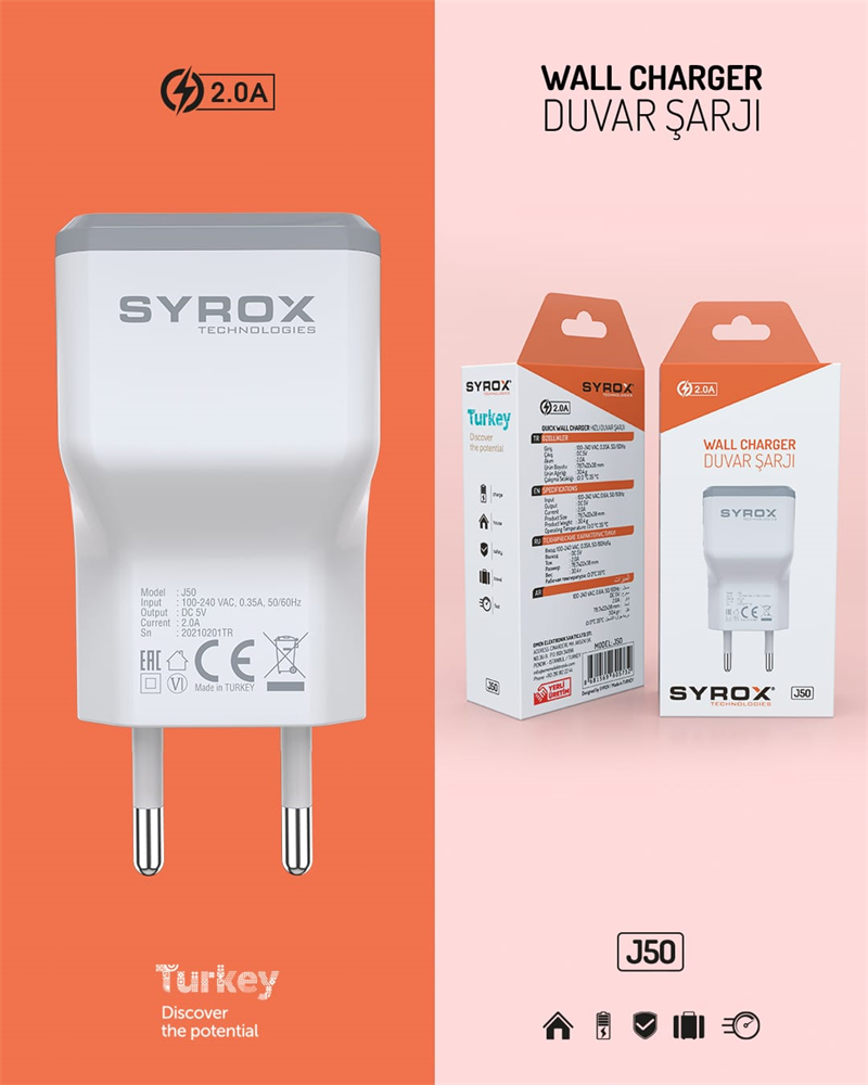 J50 2,0A Sarj Baslik (Eco Kutu)