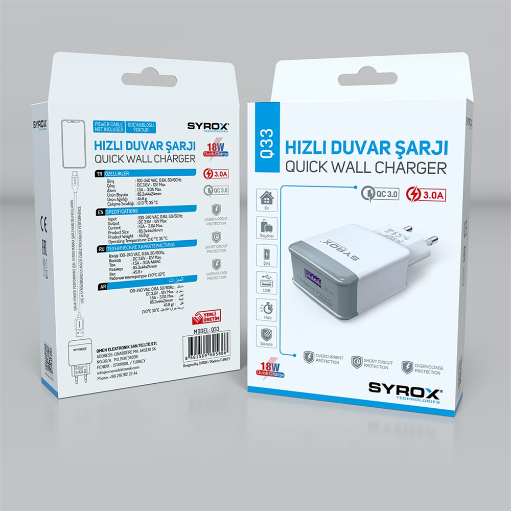 Q33 3.0A USB QUICK SARJ BASLIK