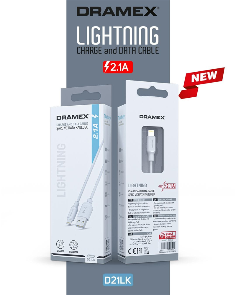 D21LK - Dramex 2.1A Lightning Kablo 
