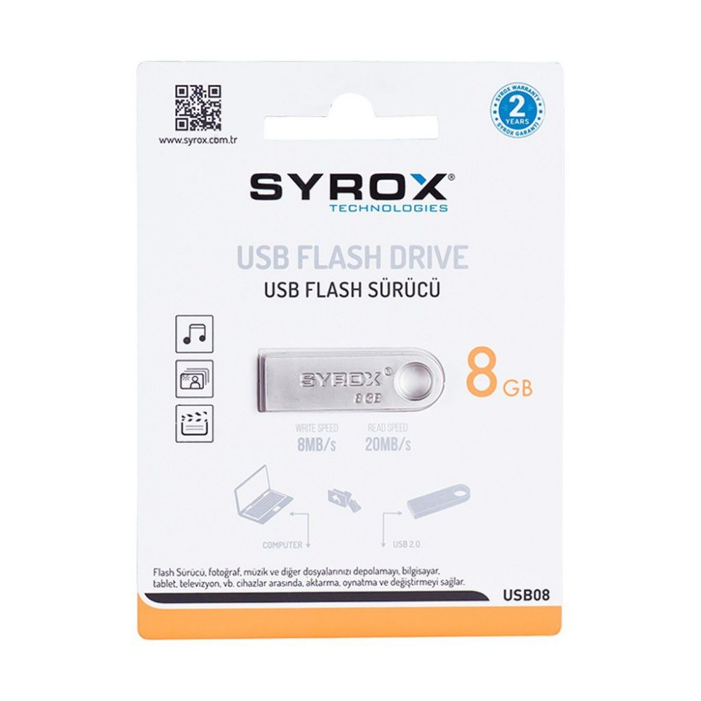 Syrox 8 Gb Metal 2 USB Bellek