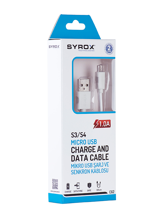 Syrox 1 Amper 1,2M Kablo (S3/S4)