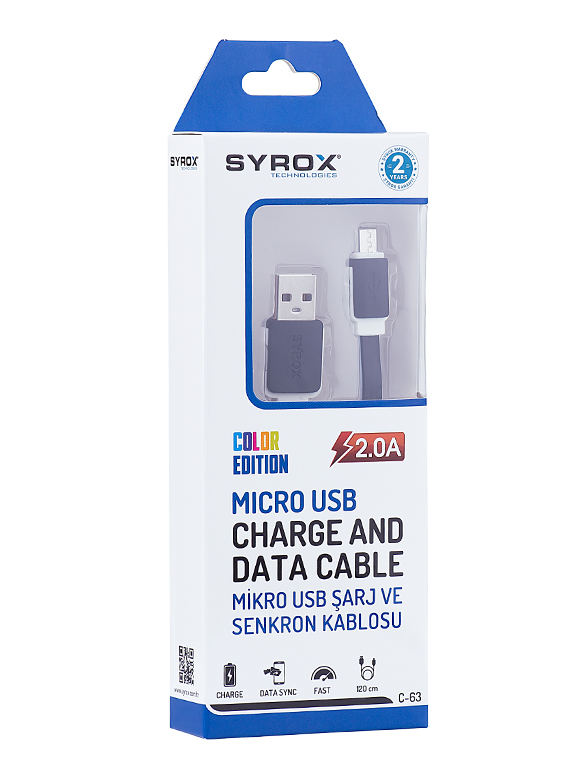 SYROX S6/S7 / 2.0A / 1,2M / Yassi Kablo C63