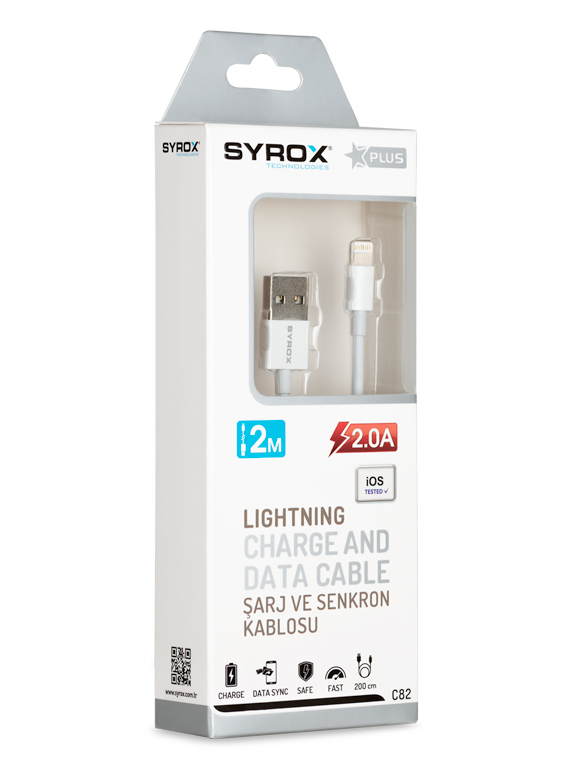 Syrox Lightning 6S/7 Plus 2.0M 2.0 Amper Kablo