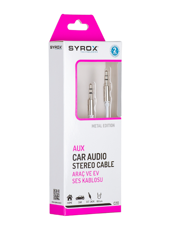 Syrox 1 Metre AUX Kablo