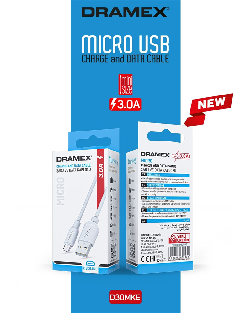 D30MKE - Dramex 3.0A Quick Micro Kablo Eco
